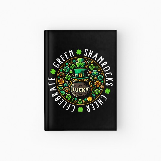 St. Patrick's Day Hardcover Journal, Lucky Pot Of Gold Leaf