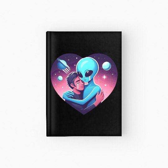 Heartwarming Embrace: Human and Alien Hardcover Journal