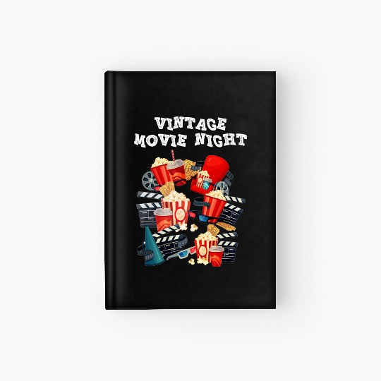 Popcorn Vintage Movie Night Hardcover Journal