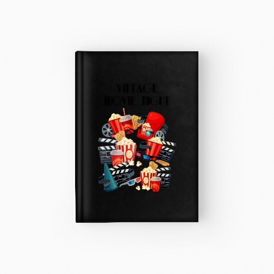 Popcorn Vintage Movie Night Hardcover Journal