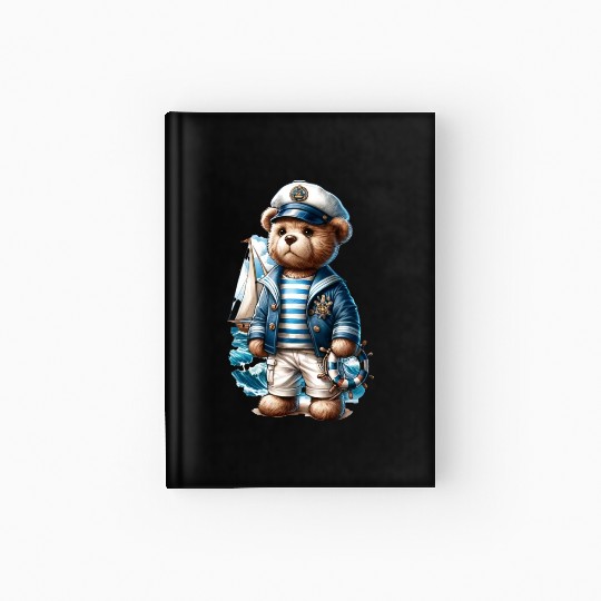 Adventurous Teddy Bear Sailing Hardcover Journal