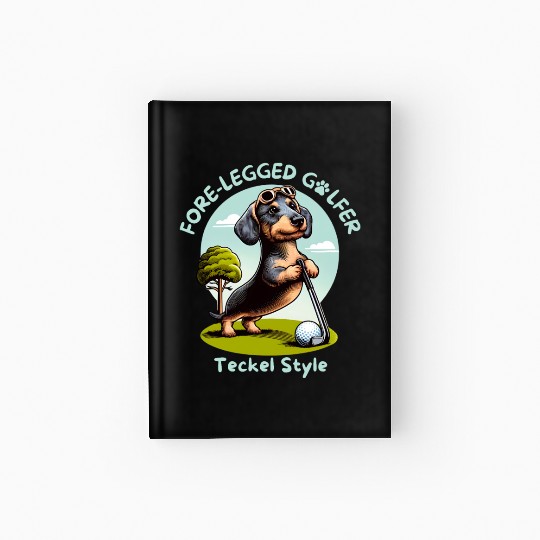 Cute Teckel Dog lovers and Golf players Hardcover Journal