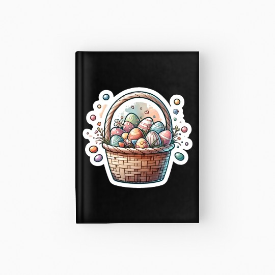 Cute Easter Egg Basket Soft Pastel Color Hardcover Journal