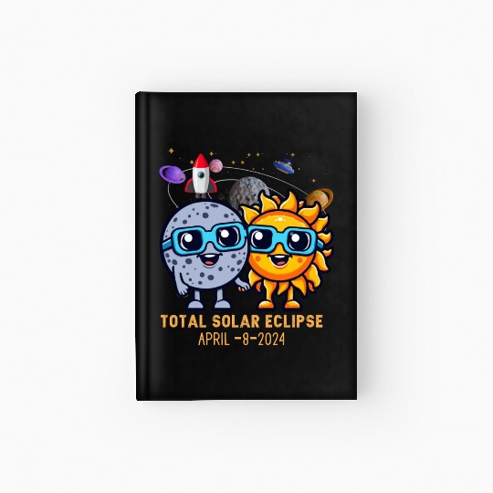 Total solar eclipse 4-8-2024: Sun and Moon love Hardcover Journal