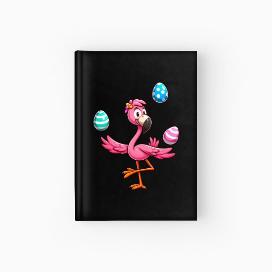 Flamingo Juggler with Easter Eggs Celebration Hardcover Journal