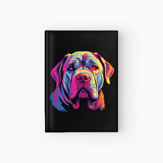 Watercolor Colorful Neapolitan Mastiff Hardcover Journal