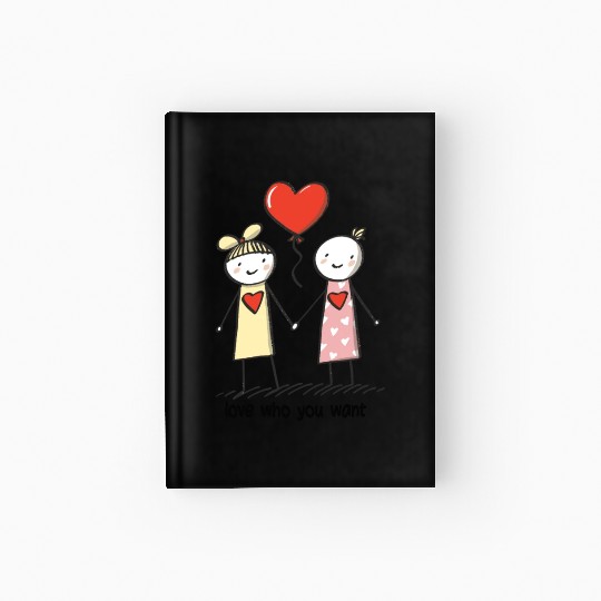 Stick Figure Lesbian Lovers Love Who You Want Hardcover Journal