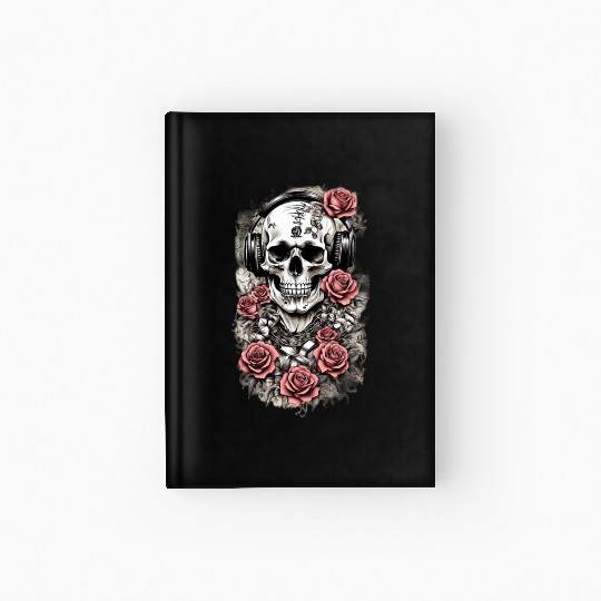 Rock & Roses Hardcover Journal: Skull, Roses & music nout