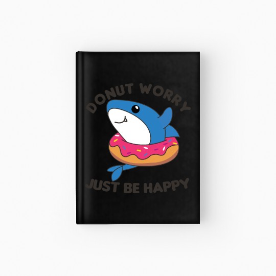 Cute Shark Funny Animals In Donut Pink Hardcover Journal