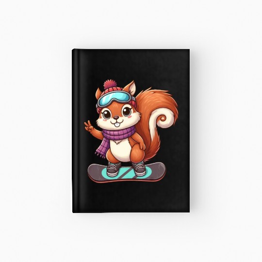 Snowboarding Squirrel Winter Adventure Hardcover Journal