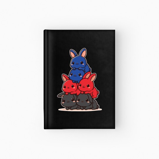 Bunnies Polyam Flag Pride Month Cute Bunnies Hardcover Journal
