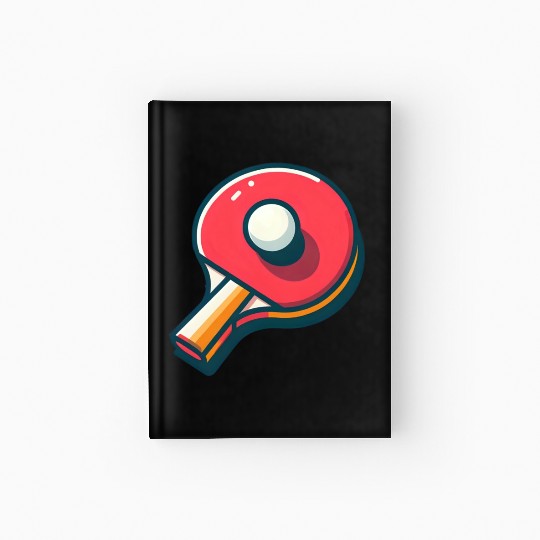 Ping Pong Paddle and Ball Hardcover Journal