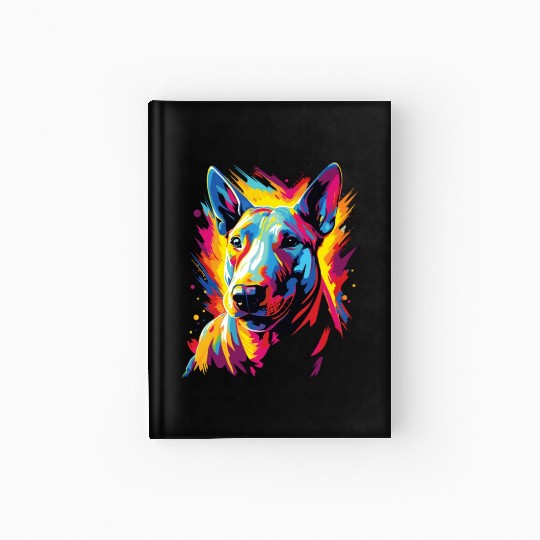 Watercolor Colorful Bull Terrier Hardcover Journal