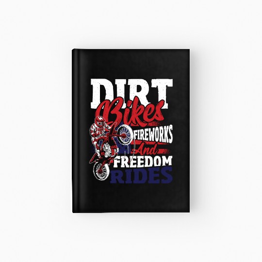 Dirt Bike American Flag Motocross Biker 4th of Hardcover Journal