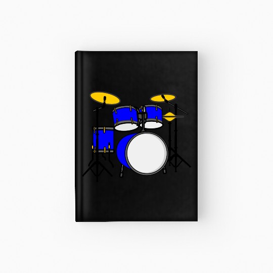 Blue drum set logo Hardcover Journal