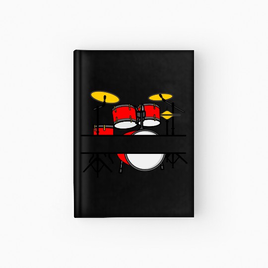 Drum kit name banner logo for drummer Hardcover Journal