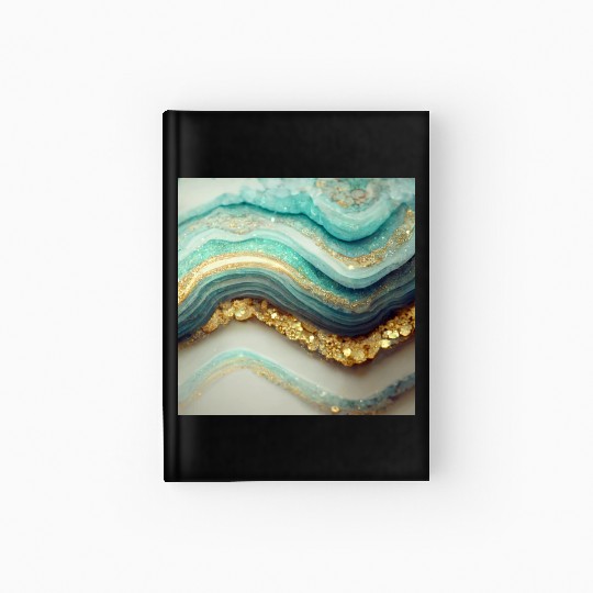 Teal Agate Geode Stone Hardcover Journal