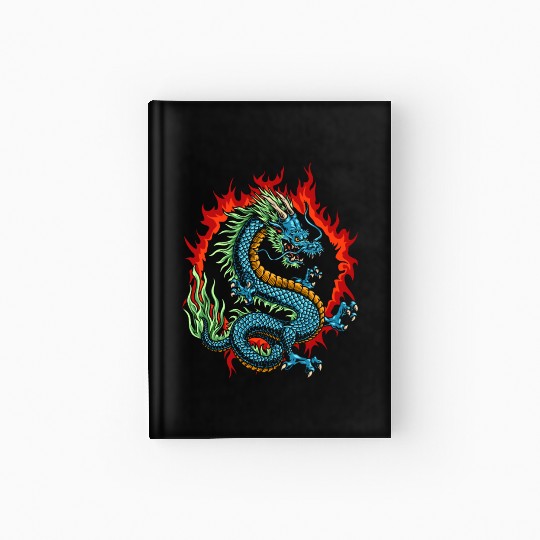 Angry Japanese Dragon Hardcover Journal