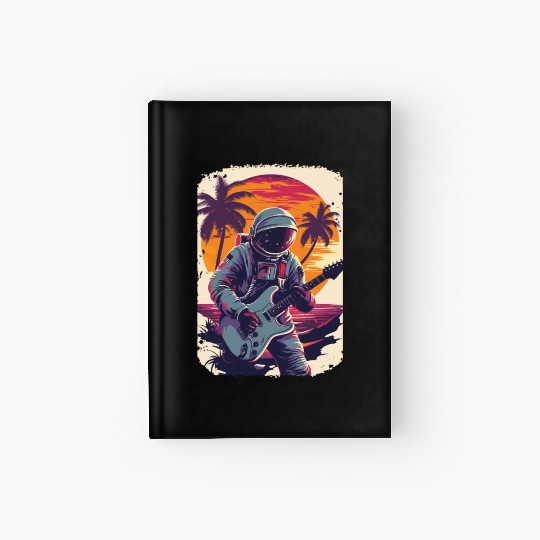 Astronaut Guitar Player Space Music Lover Hardcover Journal