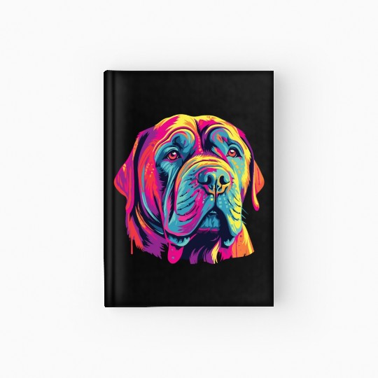 Watercolor Colorful Neapolitan Mastiff Hardcover Journal