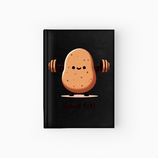 Spud Fit - Funny Potato Lifting Weights Design Hardcover Journal