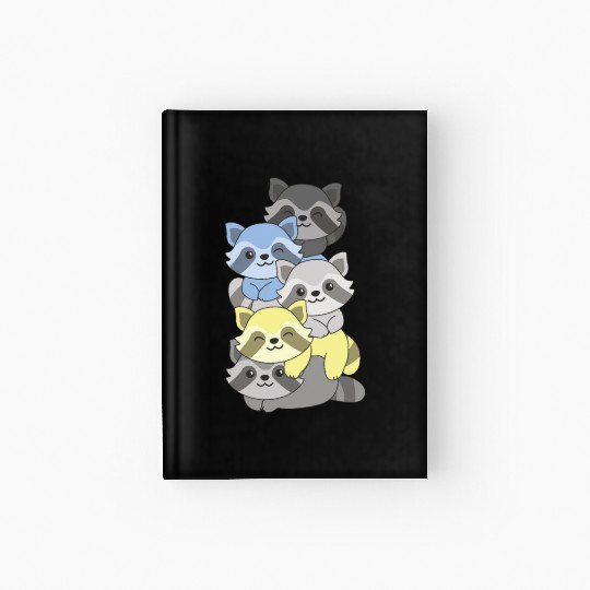 Periboy Flag Pride Lgbtq Cute Raccoon Pile Hardcover Journal