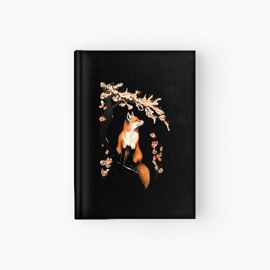 Fox & Sakura: Wildlife and Spring Scenery Cherry Hardcover Journal