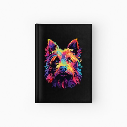 Watercolor Colorful Australian Terrier Hardcover Journal