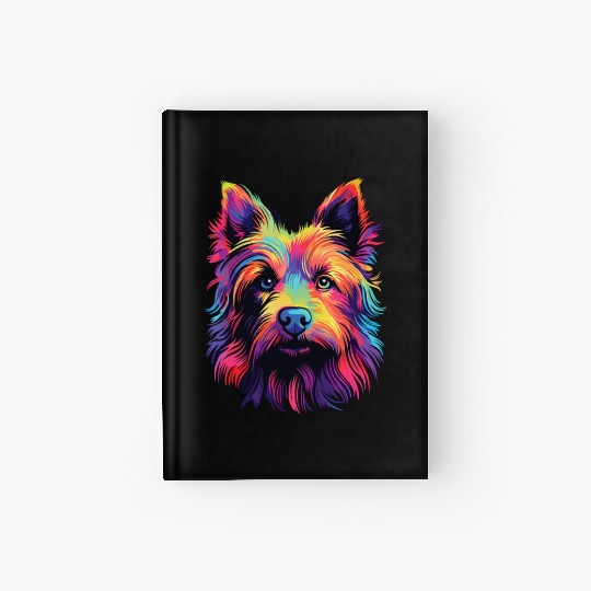 Watercolor Colorful Australian Terrier Hardcover Journal