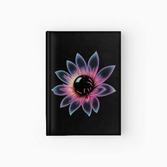 Galactic Lotus Neon Design Hardcover Journal