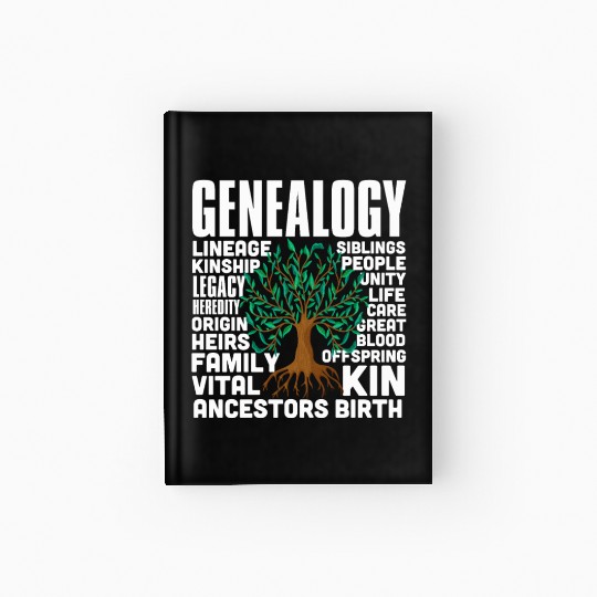 Genealogy Word Cloud Family Ancestry Genealogist Hardcover Journal