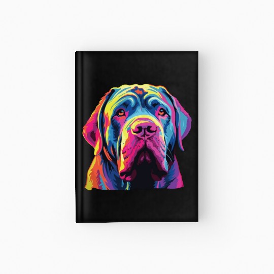 Watercolor Colorful Neapolitan Mastiff Hardcover Journal