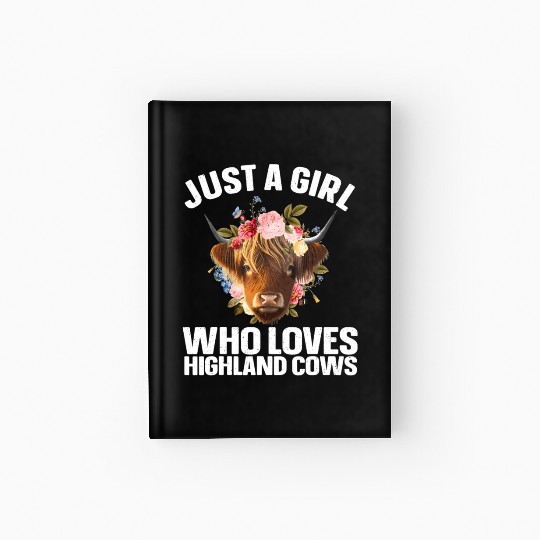 Cool Highland Cow Art For Girls Women Scottish Hardcover Journal
