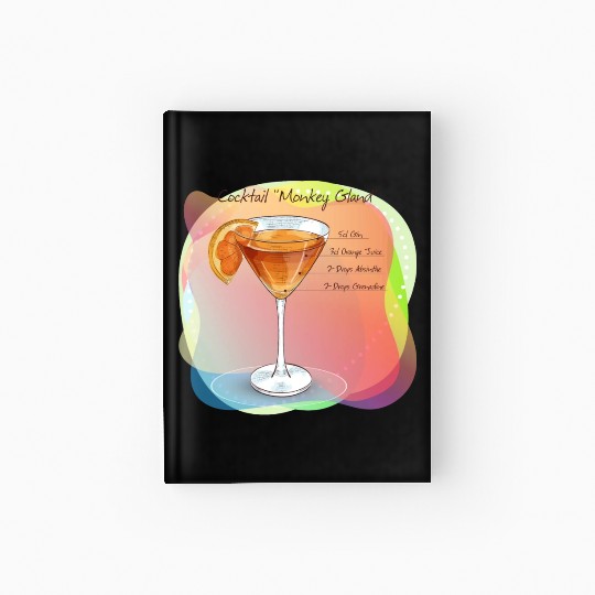 Cocktail Monkey Gland Recipe Gin Orange Juice Hardcover Journal