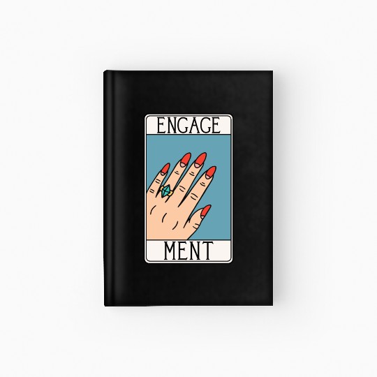 Engagement - Engaged Tarot Card - Wedding Proposal Hardcover Journal