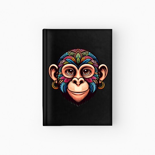 Cute Monkey Face Hardcover Journal