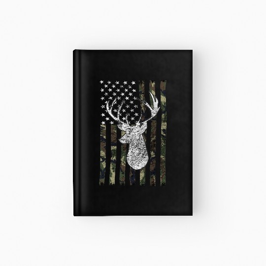 Whitetail Buck Deer Hunting American Camouflage Hardcover Journal