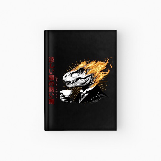 Hot Tea Time with a Japanese T-Rex - Fiery Sip Tea Hardcover Journal
