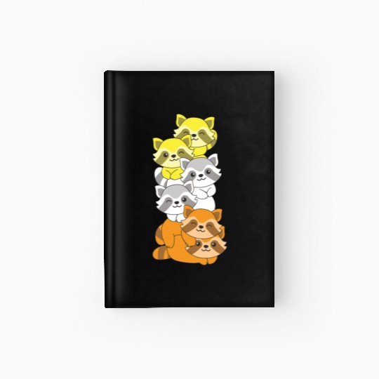 Maverique Flag Pride Lgbtq Cute Raccoon Hardcover Journal