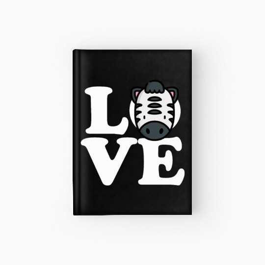 LOVE Zebra Funny Stripes Animal Face African Pun Hardcover Journal