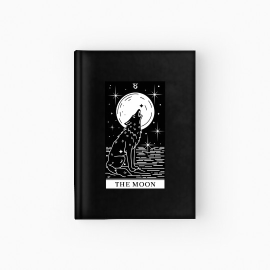 Tarot Card The Moon Wolf Howling Hardcover Journal