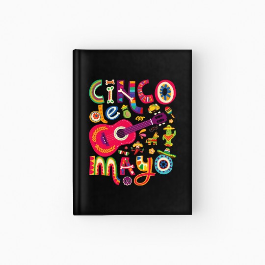 Cinco de Mayo Mexican Taco Guitar Fiesta Hardcover Journal