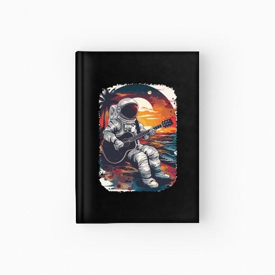 Astronaut Guitar Player Space Music Lover Hardcover Journal