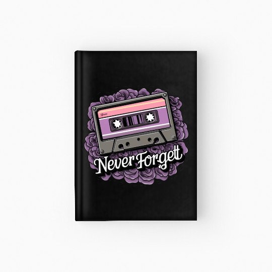 A cassette tape colored with roses 11 Hardcover Journal