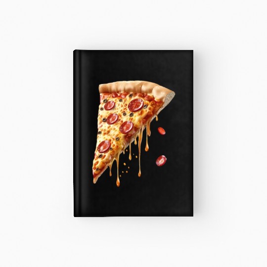 Slice Of Melty Pepperoni Pizza Delight Hardcover Journal