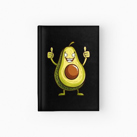 Smiling Avocado Thumbs Up Fun Design Hardcover Journal