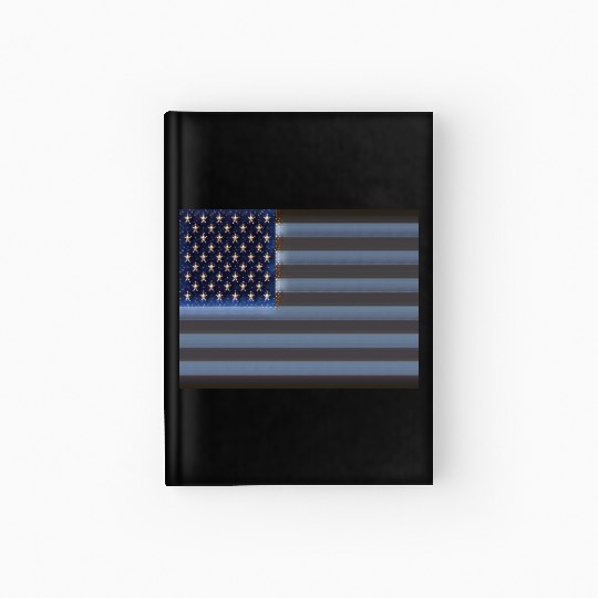 USA Flag with Space Stars & Stripes design Hardcover Journal