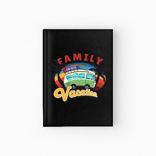 mini bus on a family vacation trip Hardcover Journal