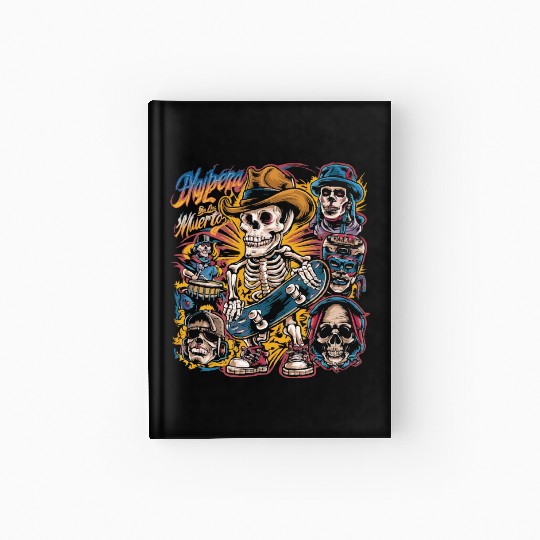 Black Hardcover Journal with a skeleton band