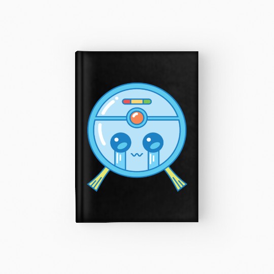 Sad Robot Vacuum Cleaner Kawaii Hardcover Journal